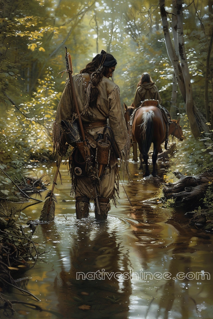 Through the Waters of Time Native American Canvas