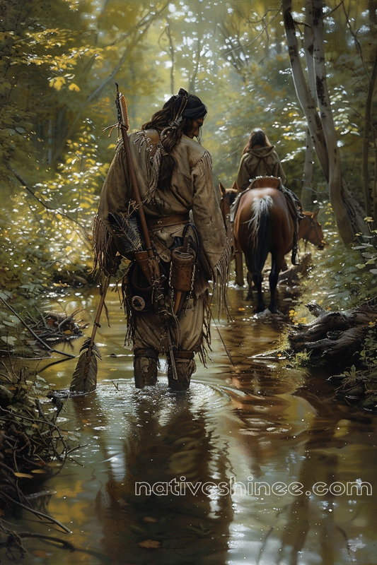 Through the Waters of Time Native American Canvas