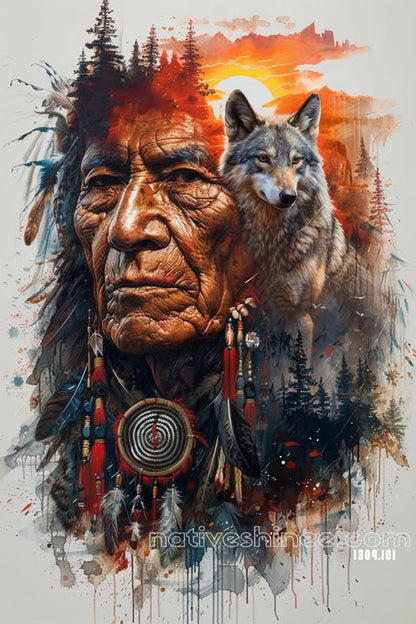 Elder Spirit of the Wolf Canvas