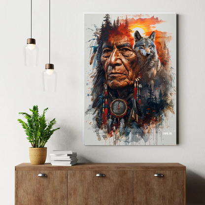 Elder Spirit of the Wolf Canvas