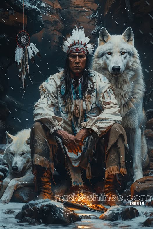 Spirit of the White Wolves Canvas