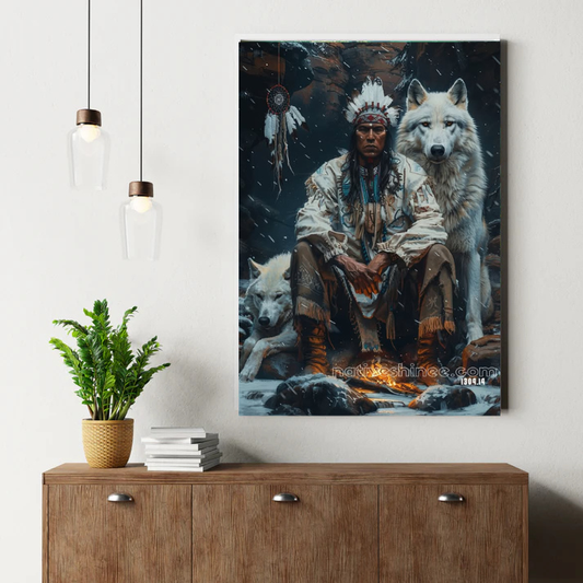 Spirit of the White Wolves Canvas