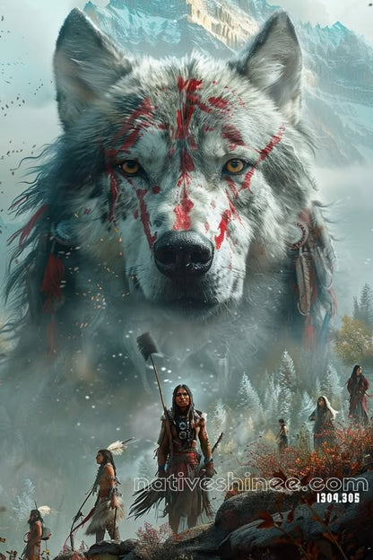 Spirit of the Painted Wolf Canvas