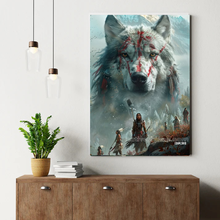 Spirit of the Painted Wolf Canvas