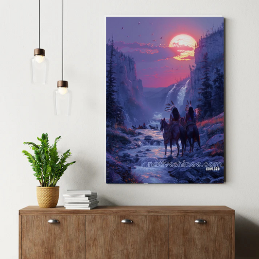 Riders of the Crimson Sunset Canvas