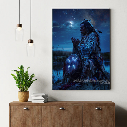 Moonlit Drummer Canvas