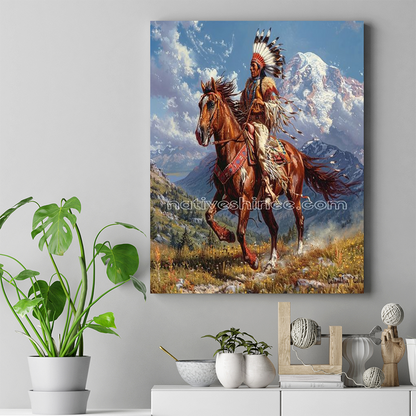 Guardian of the Great Mountains Native American Canvas