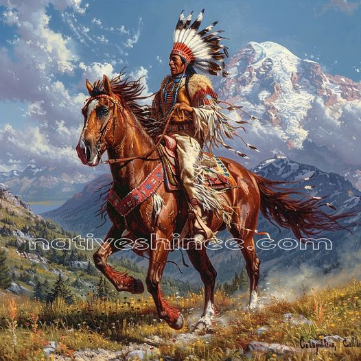 Guardian of the Great Mountains Native American Canvas