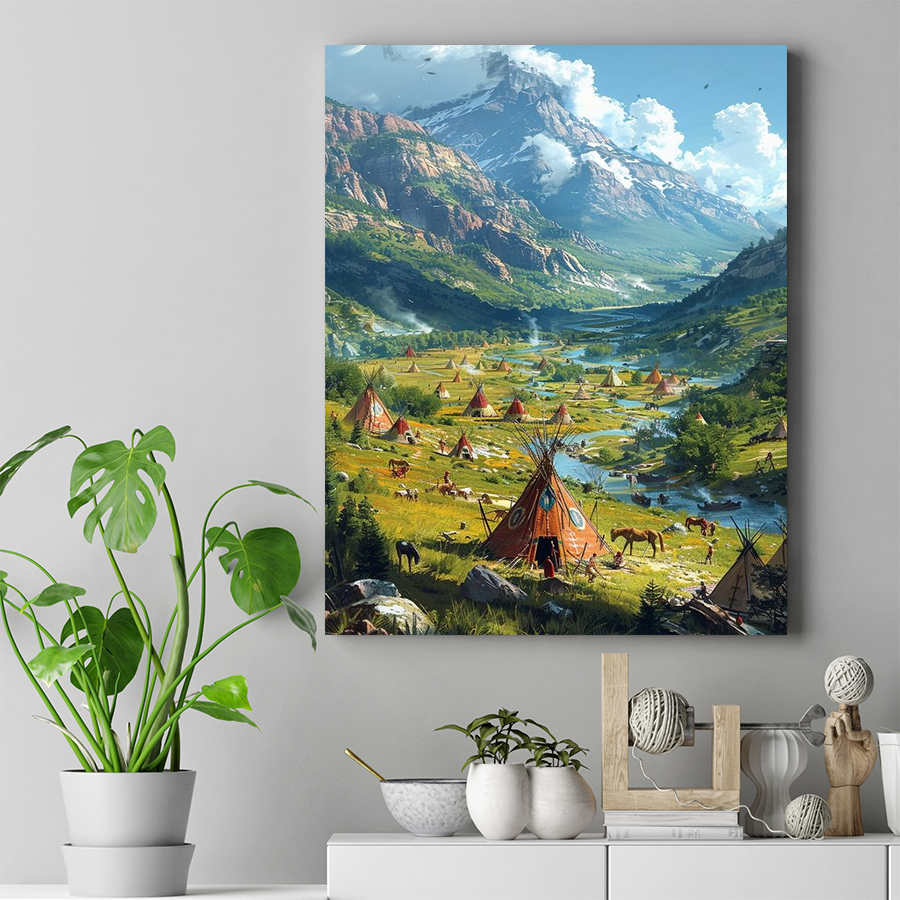 Valley of Tranquil Traditions Native American Canvas