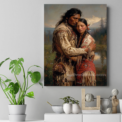 Love's Silent Language Native American Canvas