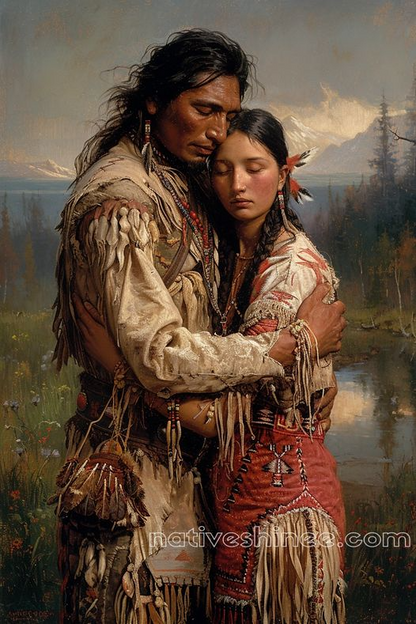 Love's Silent Language Native American Canvas