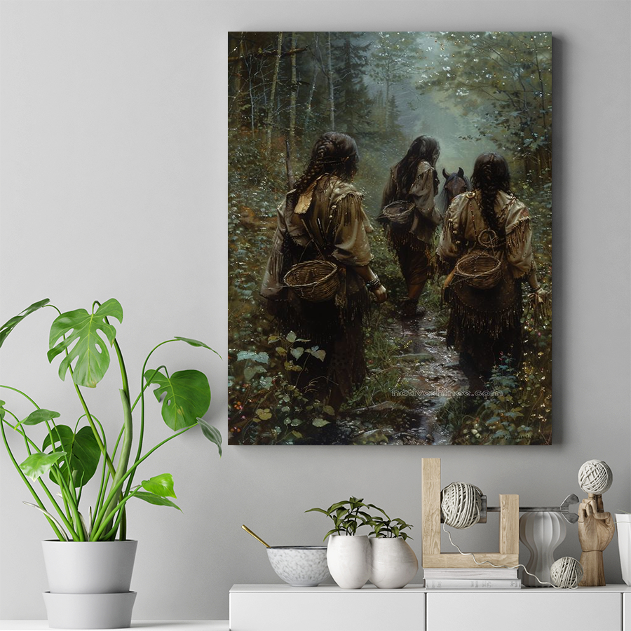 Forest Trails and Heritage Native American Canvas