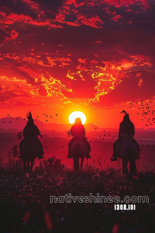 Riders of the Crimson Sunset Canvas