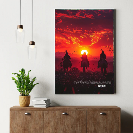 Riders of the Crimson Sunset Canvas