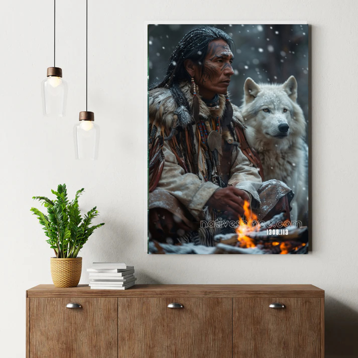 Wolf and Flame Canvas