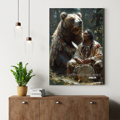 Bear Spirit Drummer Canvas