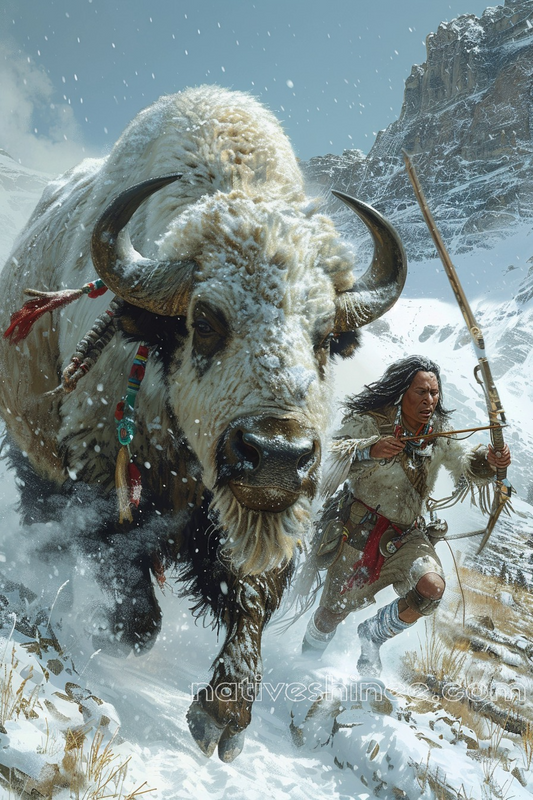 Bison's Strength, Warrior's Will Native American Canvas