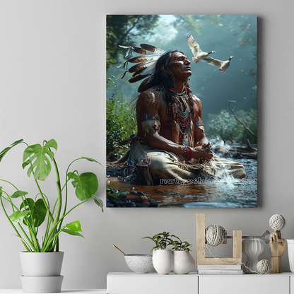 Communion with Nature's Soul Native American Canvas