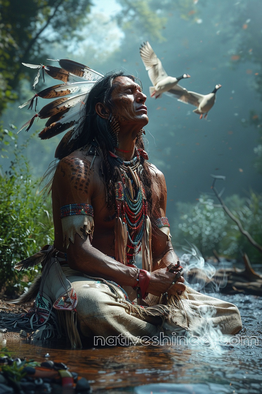 Communion with Nature's Soul Native American Canvas