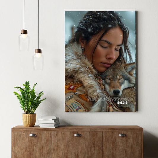 Spirit of the Wolf Embrace Canvas