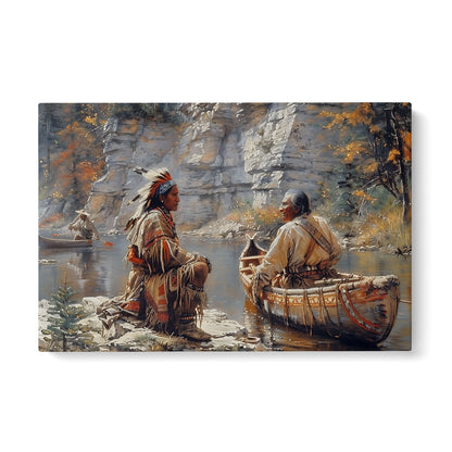 Whispers of the Spirit River Native American Canvas