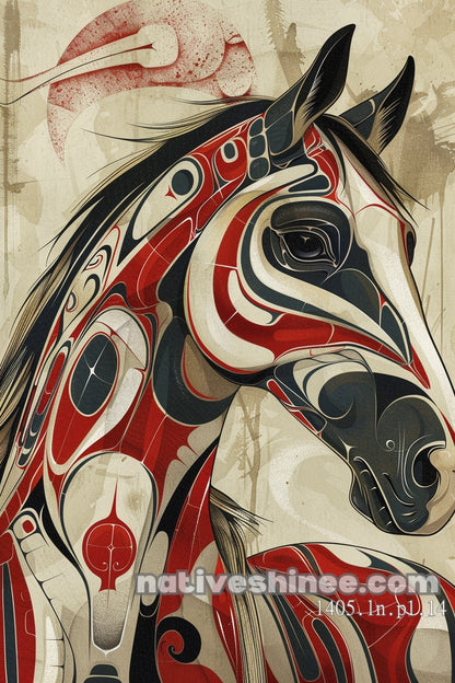 Tribal Stallion Spirit Canvas