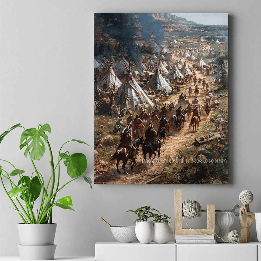 A Trail of Honor and Tradition Native American Canvas