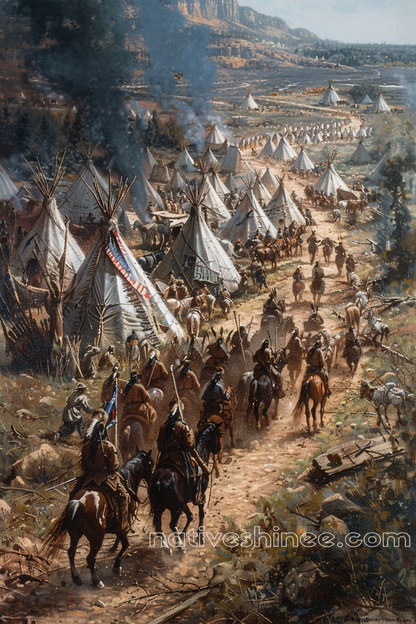 A Trail of Honor and Tradition Native American Canvas