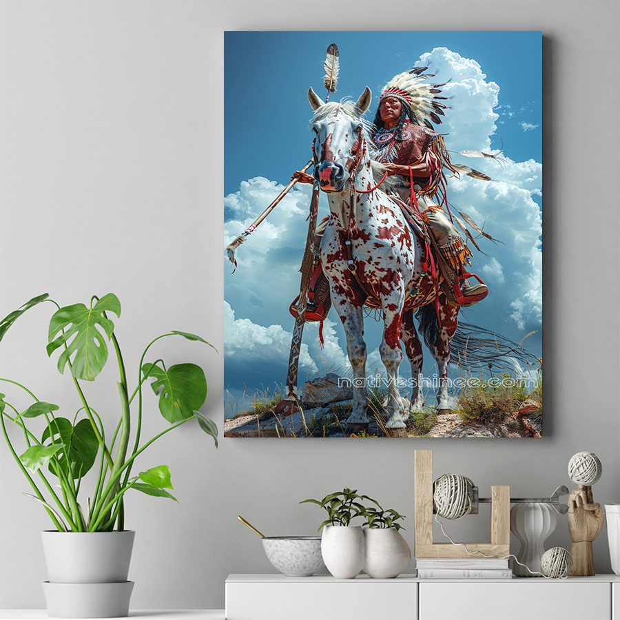 Warrior's Pride Under the Open Sky Native American Canvas