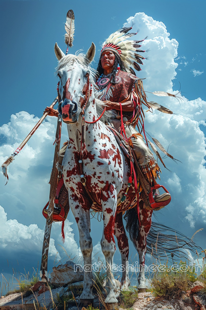 Warrior's Pride Under the Open Sky Native American Canvas