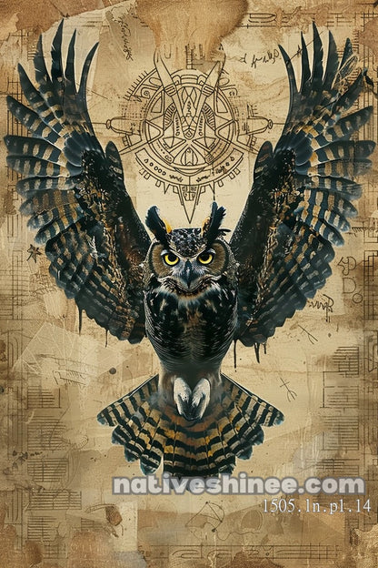 Ancient Owl Wisdom Canvas