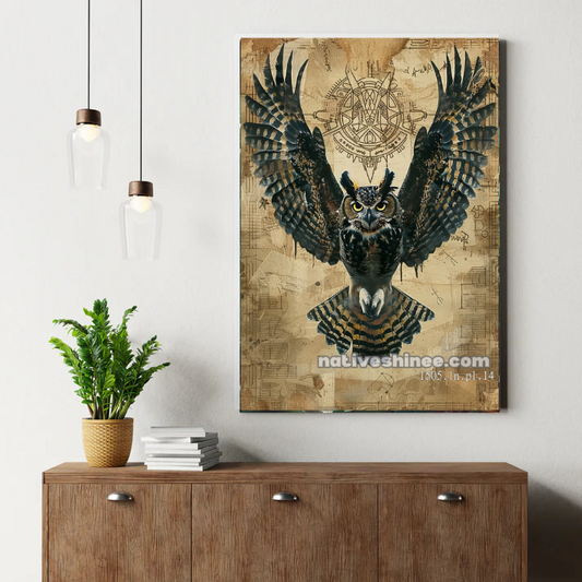 Ancient Owl Wisdom Canvas