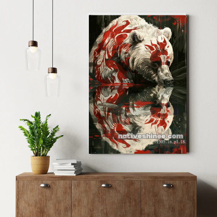 Sacred Bear Reflection Canvas