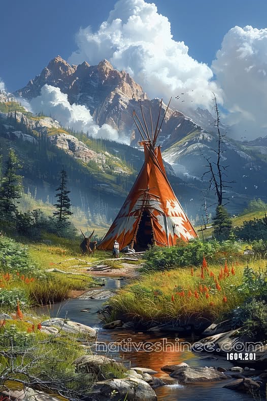 Mountain Teepee Haven Canvas