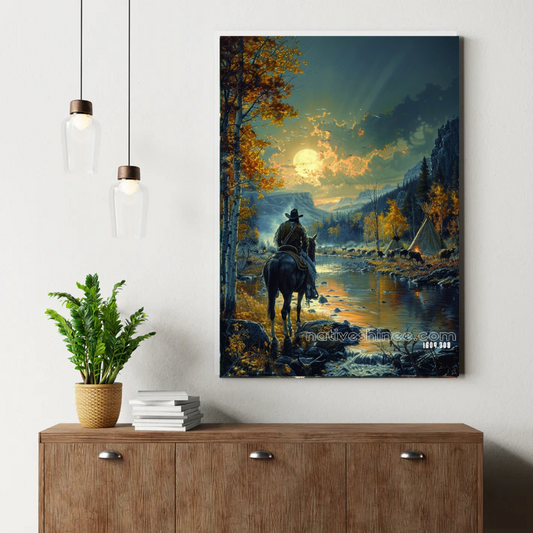 Moonlit Homeward Trail Canvas