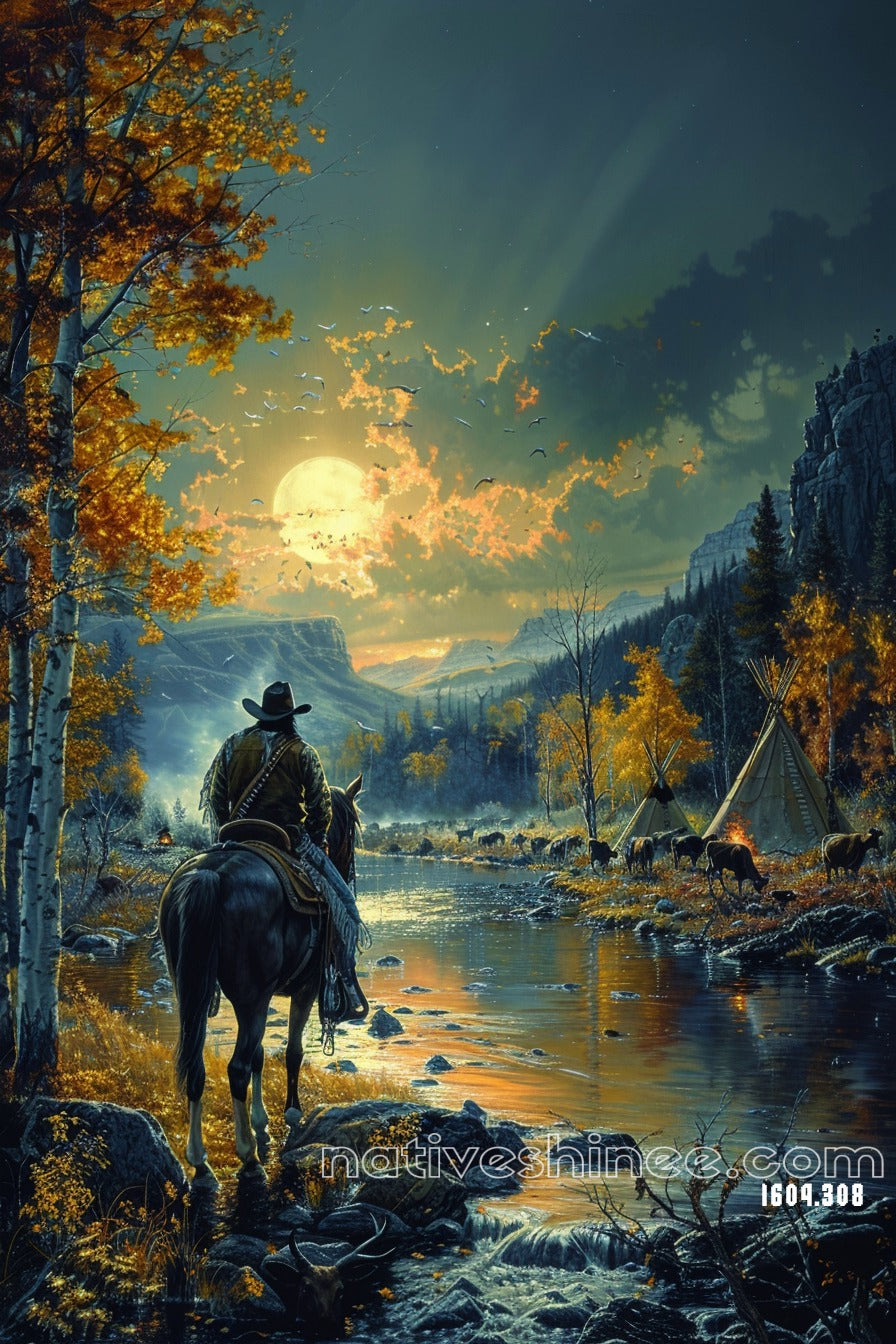 Moonlit Homeward Trail Canvas