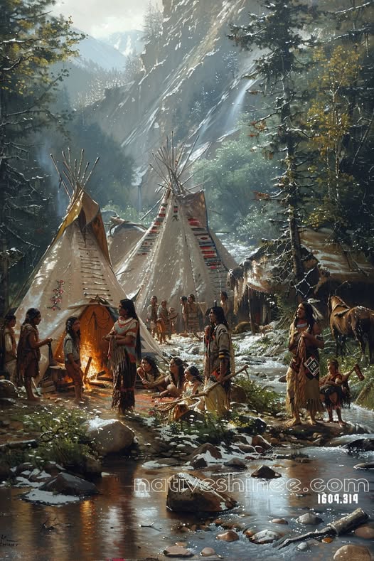 Evening in the Mountain Camp Canvas