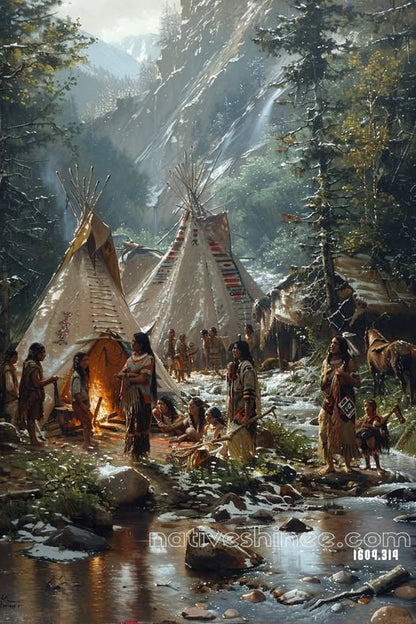 Evening in the Mountain Camp Canvas