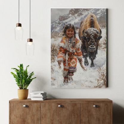 Winter Buffalo Companion Canvas