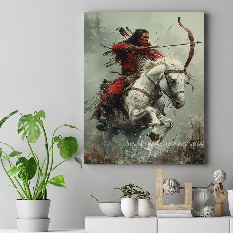 Warrior's Spirit in the Storm Native American Canvas