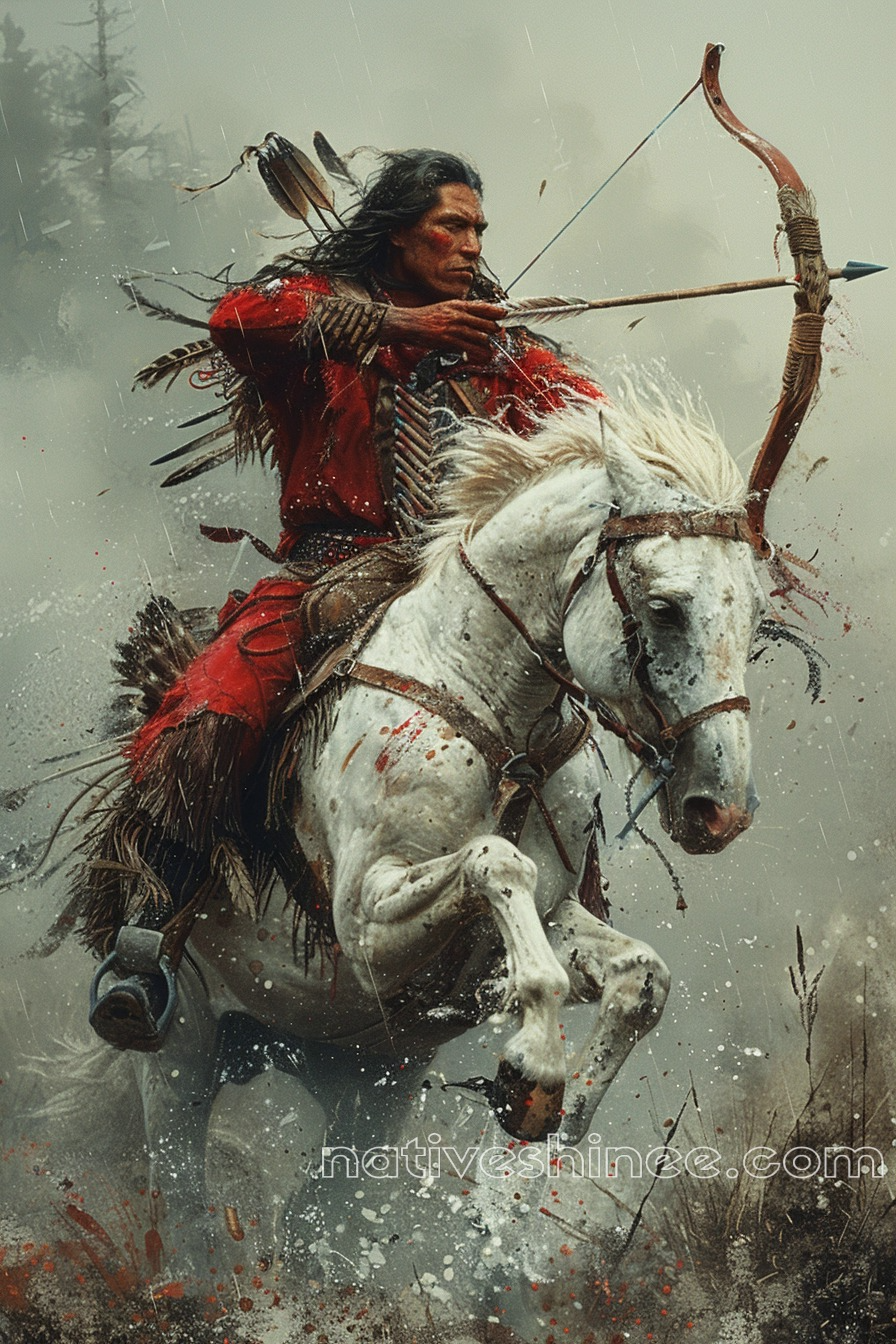 Warrior's Spirit in the Storm Native American Canvas