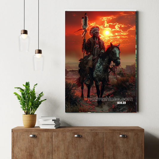 Warrior of the Crimson Dusk Canvas