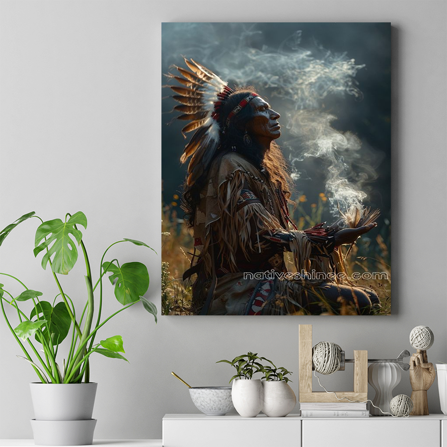 Spiritual Connection with Nature Native American Canvas