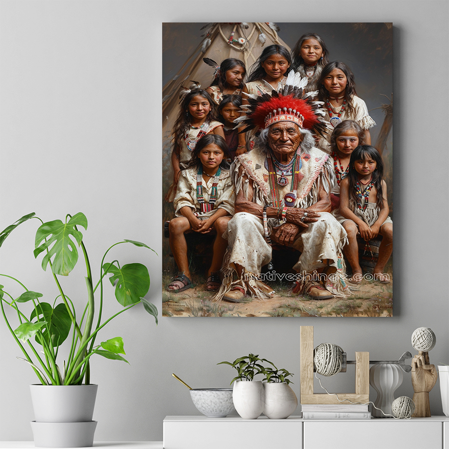 Generations of Wisdom and Tradition Native American Canvas