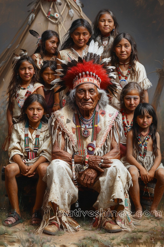 Generations of Wisdom and Tradition Native American Canvas