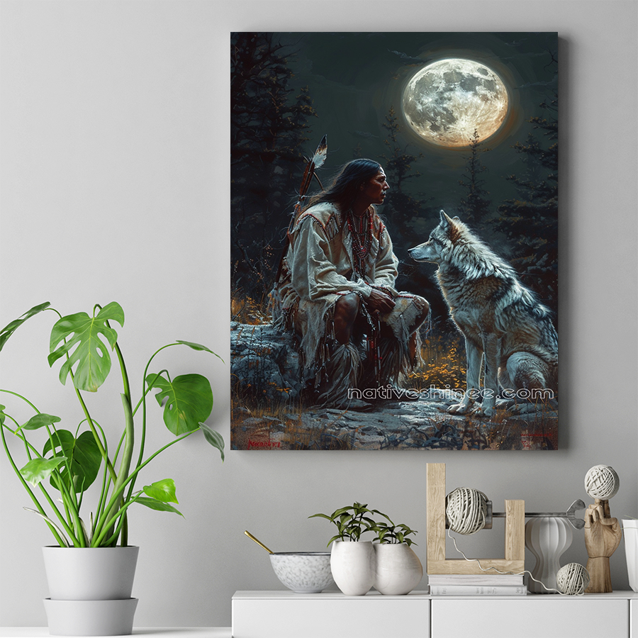 Silent Guardians of the Night Native American Canvas