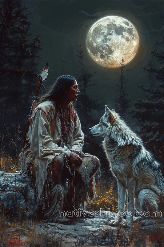 Silent Guardians of the Night Native American Canvas