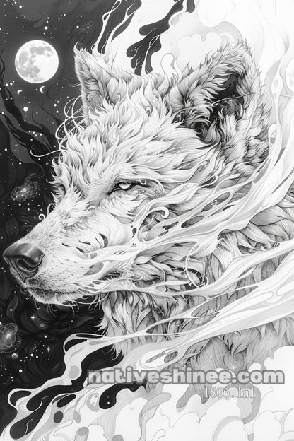 Lunar Wolf Spirit Canvas