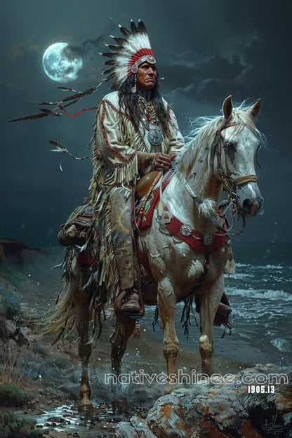 Rider of the Moonlit Shore Canvas