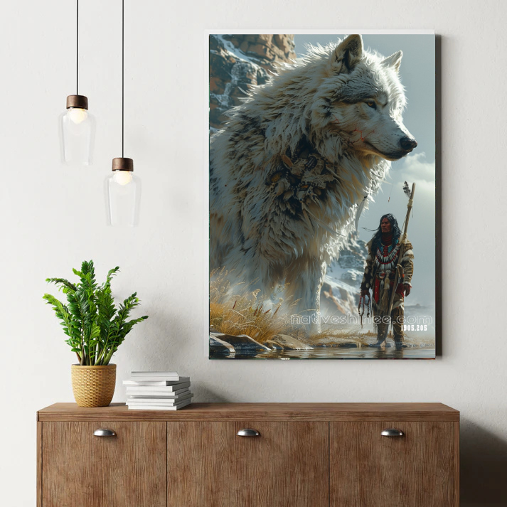 Snow Wolf Guardian Canvas